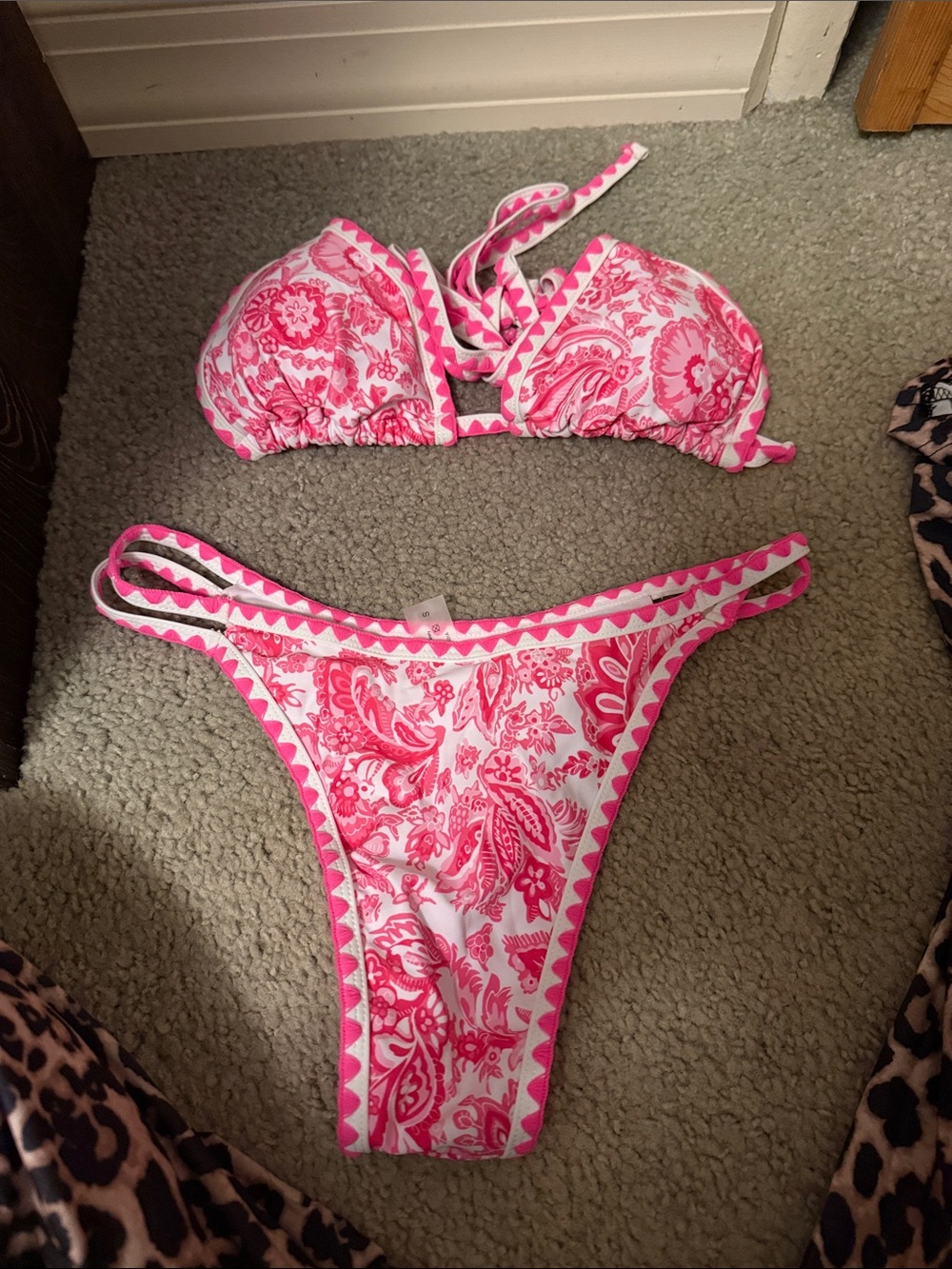 Pink Paisley Wonen Bikini Set - Pink